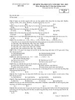 ĐỀ THI ĐÁP ÁN KT HKI 2011-2012 môn HÓA 12 GDTX TỈNH BẾN TRE