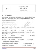 Đề kiểm tra 1 tiết Vật Lý 11 - Đề số (2)
