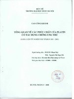Tổng quan về các phức chất của platin có tác dụng chống ung thư