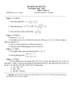 Đề kiểm tra Học kì 1 môn Toán lớp 9 số 10