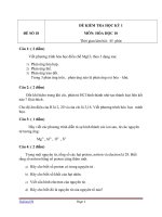 Đề kiểm tra HK 1 Hóa học 10 - Đề 18