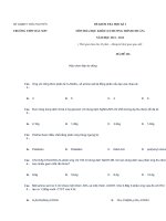 TRƯỜNG THPT BẮC SƠN ĐỀ KIỂM TRA HỌC KÌ 1 MÔN HÓA HỌC  12 MÃ ĐỀ 236