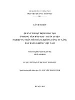 Quản lý hoạt động đào tạo ở Trung tâm đào tạo, huấn luyện nghiệp vụ nhân viên hàng không Công ty xăng dầu hàng không Việt Nam