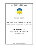 Các nhân tố đo lường giá trị thương hiệu máy tính xách tay tại thị trường tp.Biên Hòa