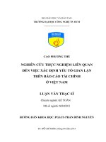 Nghiên cứu thực nghiệm liên quan đến việc xác định yếu tố gian lận trên báo cáo tài chính ở Việt Nam