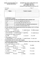 Đề tiếng anh 7 - sưu tầm đề kiểm tra, thi học sinh giỏi tham khảo bồi dưỡng (124)