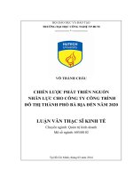 Chiến lược phát triển nguồn nhân lực cho công ty công trình đô thị thành phố Bà Rịa đến năm 2020