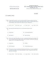 TRƯỜNG THPT BẮC SƠN ĐỀ KIỂM TRA HỌC KÌ 1 MÔN SINH KHỐI 12 MÃ ĐỀ 103