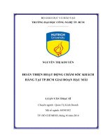 Hoàn thiện hoạt động chăm sóc khách hàng tại TP.HCM giai đoạn hậu mãi
