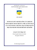 Đánh giá mức độ hài lòng của khách hàng khi sử dụng dịch vụ thẻ active plus của ngân hàng Thương mại Cổ phần QĐ chi nhánh Tp.Hồ Chí Minh