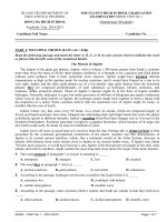 Đề thi thử THPT Quốc gia 2015 môn Tiếng Anh trường THPT Đông Hà, Quảng Trị (lần 1)