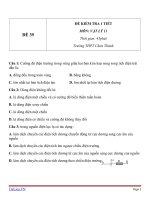Đề kiểm tra 1 tiết Vật Lý 11 - Đề số (39)