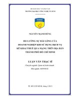 Đo lường sự hài lòng của doanh nghiệp khi sử dụng dịch vụ khai thuế qua mạng trên địa bàn thành phố Hồ Chí Minh
