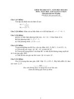 Đề kiểm tra học kì 1 Toán lớp 10 số 13