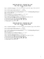 Đề thi học ki I môn toán lớp 10 năm học 2014 - 2015(Đề 3 có đáp án)