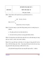 Đề kiểm tra HK 2 Hóa học 10 - Đề 5