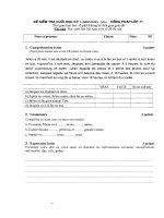 ĐỀ KIỂM TRA LỚP 12 MÔN TIẾNG PAHSP SỞ GD BẾN TRE