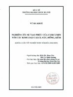 Nghiên cứu sự tạo phức của curcumin với các kim loại calci, sắt, đồng, kẽm