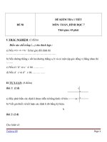 Đề kiểm tra 1 tiết Hình học lớp 7 - Đề 50