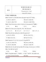 Đề kiểm tra HK 1 Hóa học 10 - Đề 13