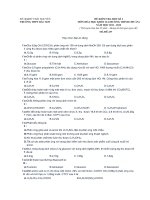 TRƯỜNG THPT BẮC SƠN ĐỀ KIỂM TRA HỌC KÌ 1 MÔN HÓA HỌC  12 MÃ ĐỀ 237