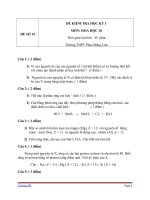 Đề kiểm tra HK 1 Hóa học 10 - Đề 14