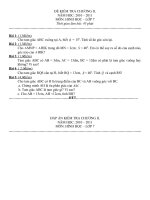 Đề kiểm tra 1 tiết môn Hình học lớp 7 số 8