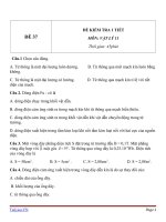 Đề kiểm tra 1 tiết Vật Lý 11 - Đề số (37)
