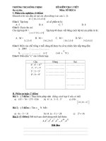 TRƯỜNG THCS ĐỒNG THỊNHĐỀ KIỂM TRA 1 TIẾT MÔN SỐ HỌC 6