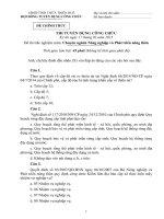 Thi tuyển công chức chuyên ngành Nông nghiệp - Thừa Thiên Huế 2015 (có đáp án chi tiết )