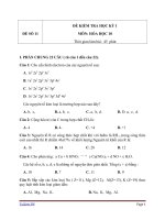 Đề kiểm tra HK 1 Hóa học 10 - Đề 11