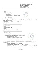 Đề kiểm tra 1 tiết môn Hình học lớp 9 số 14