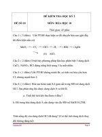 Đề kiểm tra HK  Hóa học 10 - Đề 18
