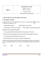 Đề kiểm tra 1 tiết Vật Lý 11 - Đề số (92)