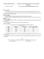 ĐỀ KTCL ÔN THI THPT QUỐC GIA LẦN II NĂM 2015 MÔN ĐỊA LÝ THPT SÔNG LÔ