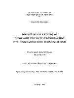 Đổi mới quản lý ứng dụng công nghệ thông tin trong dạy học ở trường Đại học Điều dưỡng Nam Định