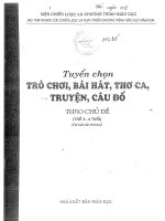 TUYỂN CHỌN TRÒ CHƠI BÀI HÁT THƠ CA TRUYỆN CÂU ĐỐ THEO CHỦ ĐỀ ĐỐI VỚI TRẺ TỪ 3-4 TUỔI