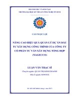 Nâng cao hiệu quả quản lý đầu tư xây dựng công trình của công ty cổ phần tư vấn xây dựng tổng hợp (Nagecco)