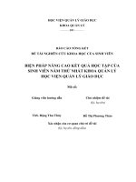 Biện pháp nâng cao kết quả học tập của sinh viên năm thứ nhất khoa Quản lý – Học viện Quản lý Giáo dục