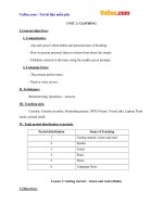 Giáo án tiếng anh 9 unit 2 clothing