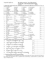 TRƯỜNG THCS NGHĨA TÂN ĐỀ THI HỌC KỲ I – NĂM HỌC 2011-2012 LỚP 9 MÔN TIẾNG ANH