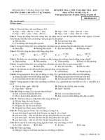 TRƯỜNG THPT CHUYÊN LÝ TỰ TRỌNG ĐỀ KIỂM TRA 1 TIẾT HỌC KỲ II NĂM HỌC 2014-2015 Môn công nghệ lớp 11