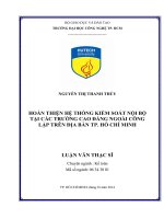 Hoàn thiện hệ thống kiểm soát nội bộ tại các trường cao đẳng ngoài công lập trên địa bàn TP. Hồ Chí Minh