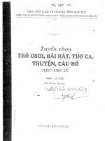 TUYỂN CHỌN TRÒ CHƠI BÀI HÁT THƠ CA TRUYỆN CÂU ĐỐ THEO CHỦ ĐỀ ĐỐI VỚI TRẺ TỪ 4-5 TUỔI
