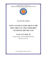 Nâng cao chất lượng dịch vụ đời sống trên các công trình biển ngành dầu khí Việt Nam