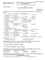 TRƯỜNG THPT YÊN LẠC 2 MÔN TIẾNG ANH KHỐI 12