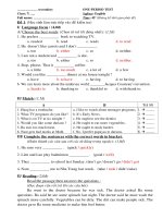 Kiểm tra 1 tiết HKI tiếng Anh lớp 7