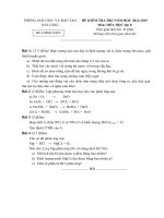 Đề kiểm tra học kì 1 lớp 8 môn hóa học năm 2014   2015 huyện hải lăng, quảng trị