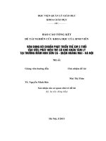 Vận dụng bộ chuẩn phát triển trẻ em 5 tuổi vào việc phát thiện trẻ có khó khăn tâm lý tại trường mầm non Sơn Ca – Quận Hoàng Mai – Hà Nội