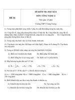 Đề kiểm tra HK2 Công nghệ 12 - Đề số  (26)